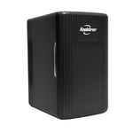 Koolatron Retro Mini Fridge For Bedrooms 6L Small Fridge 8 Can Table Top Fridge Quiet Mini Fridges For Skincare Food Drinks Kids Home Car & Travel 12v Portable Cooler Warmer Refrigerator, Black