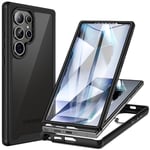 seacosmo Coque pour Samsung S24 Ultra, Coque Galaxy S24 Ultra Antichoc [avec Protège-écran] Full Body Protection Intégré Etui [Compatible avec Capteur d'empreinte Digitale] Bumper Case S24 Ultra-Noir