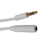 3m 3.5mm Slim Headphone Jack Extension Lead White Aux Stereo Phone Audio Cable