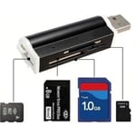 Lecteur de carte M2 Multi Card Slot Lecteur Micro SD MMC adaptateur USB lecteur SDHC ?Noir?