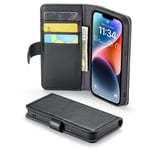 Mobique iPhone 13 Mini Plånboksfodral i Äkta Läder, Svart
