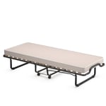 80 x 200 cm hopfällbar gästsäng hopfällbar hopfällbar säng med madrass gjord av memory foam beige tillverkad i Italien Ursprung: