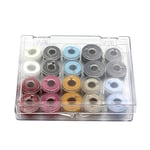 20pcs Sewing Thread Set With Wire Plastic Bobbins Sewing Machine Spools Case Uk