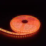 Orange 10W/m LED-strip - 5m, 120 LED pr. meter, 24V, IP65 - Farve : Orange