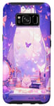 Coque pour Galaxy S8 Belle pièce d'anime fantaisie papillon violet