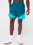 UNDER ARMOUR Men's Training Peak Woven Hybrid Shorts - Blue/Black, Blue, Size M, Men