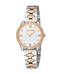 Roberto Cavalli Womens RC5L032M0105 Women Quartz White MOP Stainless Steel 5 ATM 30 mm Watch - Silver & Gold - One Size