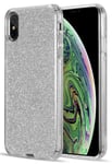Silver Hybrid Glitter Flex Skin Case Hard Cover for iPhone XS Max (10s max)