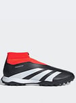 adidas Men's Predator 24 League Laceless Turf Football Boots - Black/White, Black/White, Size 7.5, Men