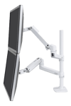 Ergotron LX Dual Stacking Arm, Tall Pole, white/grey