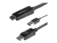 StarTech.com 3 m HDMI till DisplayPort-kabel - 4K 30 Hz - Videokabel - HDMI, USB (endast ström) hane till DisplayPort hane - 3 m - svart - stöd för 4K, aktiv