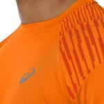 ASICS FuzeX Running Shoes, mens, Short0Sleeved T-Shirt, 141238, Orange (Orange Pop), XS