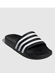 adidas Sportswear Mens Adilette Aqua Sliders - Black/White, Black/White, Size 4, Men
