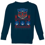 Autobots Classic Ugly Knit Kids' Christmas Jumper - Navy - 7-8 Years