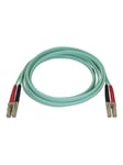 2m Aqua OM4 Duplex Multimode Fiber Optic Cable- 50/125 - LC/LC - network cable - 2 m - aqua