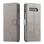 ZTOFERA Leather Case for Samsung Galaxy S10e,Ultra Slim [Magnetic Closure] Retro Vintage TPU Folio Flip Wallet Stand with [Card Slots] Case for Samsung Galaxy S10e - Grey
