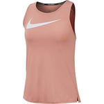 Nike Women Swoosh Run Tank - Pink Quartz/White, Large