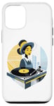 Coque pour iPhone 15 Pro Platine disque, rétro, vintage, tournante, DJ, vinyle