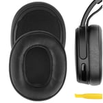 Geekria QuickFit Protein Leather Replacement Ear Pads for Skullcandy Crusher Wireless Crusher Evo Crusher ANC Hesh 3 Headphones Ear Cushions, Headset Earpads, Ear Cups Repair Parts (Black)