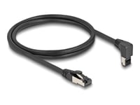 Delock - Nätverkskabel - Rj-45 (Hane) Vinklad Till Rj-45 (Hane) Rak - 1 M - 6,2 Mm - S/Ftp - Cat 8.1 - Krossäker, Booted, Halogenfri - Svart