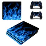 PS4 Pro Blue Smoke Smokey Console Skin, Decal, Vinyl, Sticker, Faceplate - Console and 2 Controllers - Protective Cover for PlayStation 4 PRO