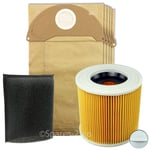KARCHER Vacuum Cleaner Filter & 5 Bags Wet & Dry Hoover Foam Filters A2004 A2024