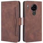 HualuBro Blackview A80 Case, Blackview A80S Case, Magnetic Full Body Protection Shockproof Flip Leather Wallet Case Cover with Card Slot Holder for Blackview A80 Phone Case (Brown)