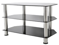 AVF Universal Black Glass and Chrome Legs TV Stand For up to 40 inch TVs