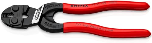 Knipex CoBolt® S Coupe-boulons compactes Avec évidement dans le tranchant noire atramentisée, gainées en plastique 160 mm (carte LS/blister) 71 31 160 SB