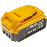 vhbw Batterie compatible avec Dewalt DCS391, DCS381, DCS387, DCS393, DCS391M1, DCS391L1, DCS391B outil électrique (3000 mAh, Li-ion, 18 V)