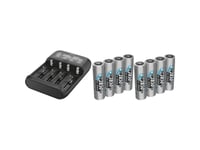 Ansmann Lithium 4 Oplader Til Runde Celler Lifepo , Li-Ion, Nicd, Nimh 10340 , 10350 , 10440, 10500, 10350 , 10440, 10500, 12500, 12650, 13500, 13650, 14500,