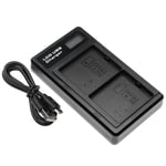 vhbw Double chargeur USB compatible avec Netgear Arlo Ultra 4K UHD batterie de caméra de surveillance et de sécurité - chargeur avec écran LCD