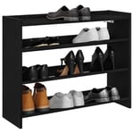 Skohylla svart 80x25x62 cm konstruerat trä