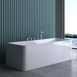 Sogood - Baignoire rectangulaire 180cm pour salle de bains Vicenza601 avec robinetterie 180x80x57 - Blanc