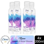 Dove Bath Therapy Renew Shower & Shave Mousse w/ Violet & Hibiscus Scent 4x200ml