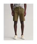 Gant Hallden Mens Twill Shorts - Green - Size 36 (Waist)