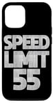 Coque pour iPhone 15 Pro Panneau de limitation de vitesse pour 55e anniversaire femme homme conduite drôle 55 mph