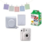 Fuji - Instax Mini 12 Instant Camera BUNDLE Pack Clay White