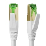 KabelDirekt – Cable Ethernet CAT7 avec triple blindage ultra-sécurisé, câble internet/LAN – 0,25 m (Prise RJ45, Câble réseau, 10Gbit/s pour une vitesse maximale de la fibre optique, blanc)