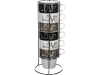 Art-Pol 6 Porslinsmuggar På Stativ, Kaffemuggar, Muggset, Porslinsmuggar, Svarta Muggar, Muggar På Stativ