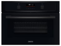 Zanussi ZVENM7KN Compact multifunction oven with Microwave. Use as a solus oven, white LEDs, Drop down door. Glass microwave plate, Black