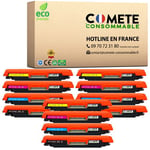 COMETE CONSOMMABLE 126A Pack de 12 Toners compatibles avec HP 126A CE310A CF341A - 3 Noir + 3 Cyan + 3 Magenta + 3 Jaune