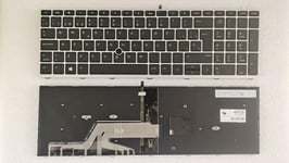 NEW For HP ProBook 650 G4 650 G5 Keyboard Backlit Spanish pointer Silver