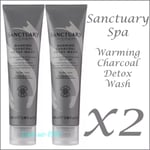 Sanctuary Spa Warming Charcoal Detox Face Wash 2 x 100ml NEW