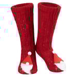 Chaussettes Chaussettes Antidérapantes Femme Hiver, Chaussons Chaussettes Femme Animaux Fantaisie, Cadeau Cocooning Femme Taille Unique 37-41 (Rouge Père Noël)