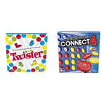 Hasbro Gaming Twister Game for Kids Ages 6 and Up, 4.1 x 26.6 x 26.6 cm & The Classic Game of Connect 4 Strategy Board Game for Kids; 2 Player ; 4 in a Row; Kids Gifts