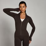 MP Women's Tempo Ultra Seamless Zip Up Jacket - Ground Coffee - XS