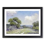 Morning In The Live Oaks By Julian Onderdonk Classic Painting Framed Wall Art Print, Ready to Hang Picture for Living Room Bedroom Home Office Décor, Black A4 (34 x 25 cm)