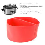 (Red)6 QT Silicone Slow Cooker Liner Easy To Clean High Heat Resistance Proof