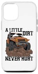 Coque pour iPhone 14 Vintage A Little Dirt Never Hurt, voiture tout-terrain, camion, 4x4, boue